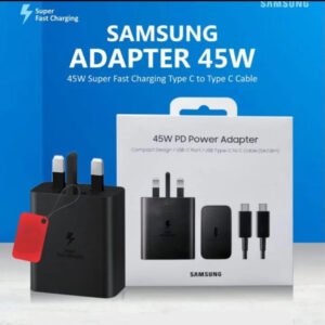 Samsung 45W Super Fast Charger with USB-C to USB-C Cable – Original PD Power Adapter