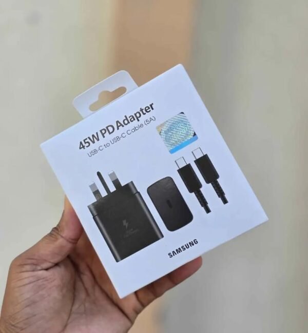 Samsung 45W Super Fast Charger with USB-C to USB-C Cable – Original PD Power Adapter